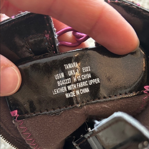 Stride Rite Quilted Brown Boots with Pink Accents - Picture 8 of 10